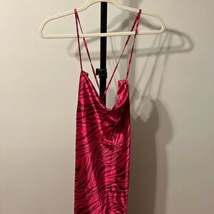 Satin Pink Zebra Dress
